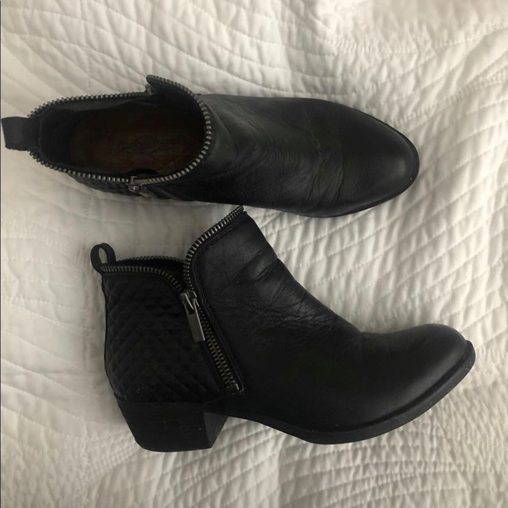 black zip up booties